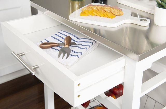 Linon Zoey White Kitchen Cart-1