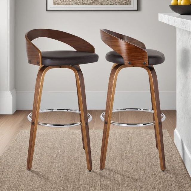 Armen Living Sonia Brown/Walnut Bar Stool-1