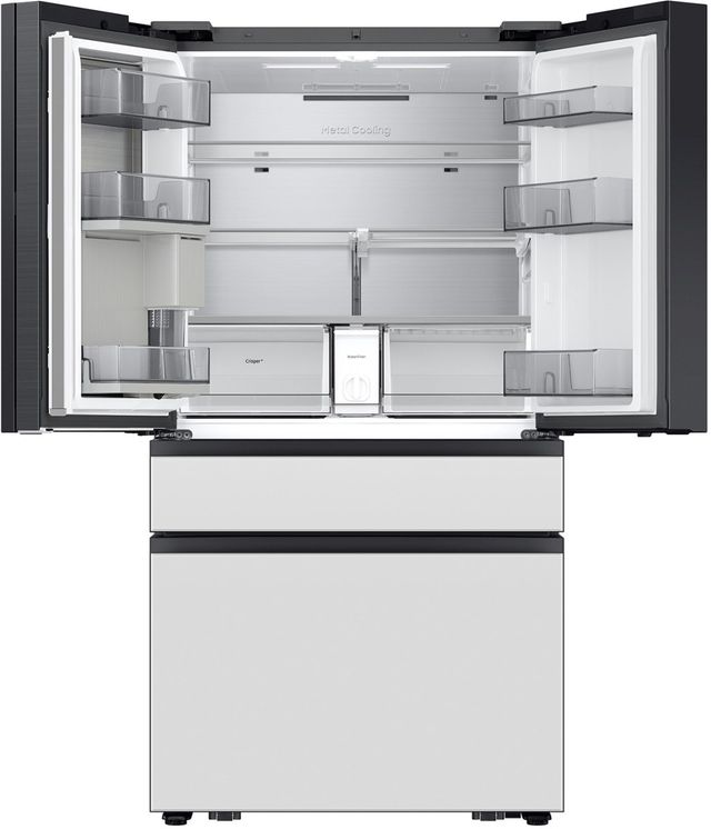 Samsung Bespoke 36" 22.5 Cu. Ft. White Glass Counter Depth French Door Refrigerator with AI Family Hub™-1