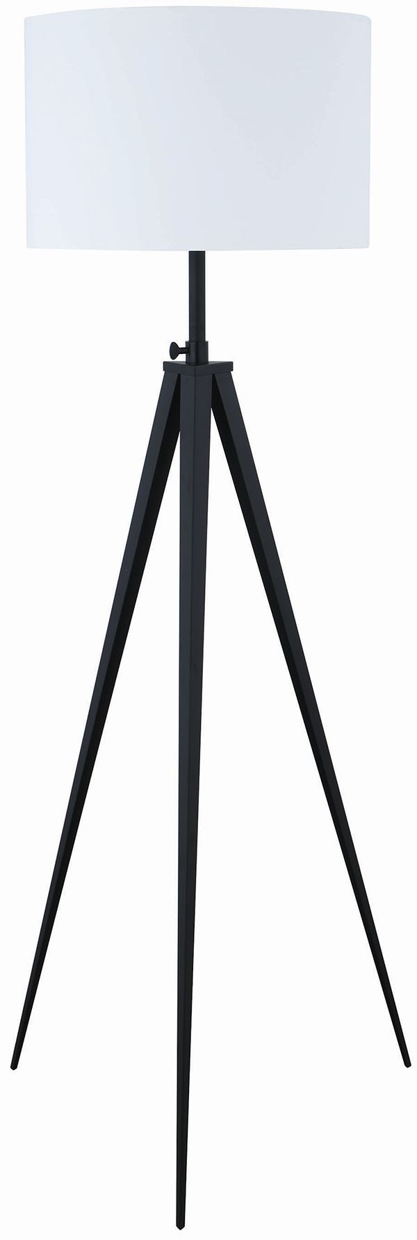 Coaster® Harrington White/Black Drum Adjustable Height Tripod Floor Lamp-0