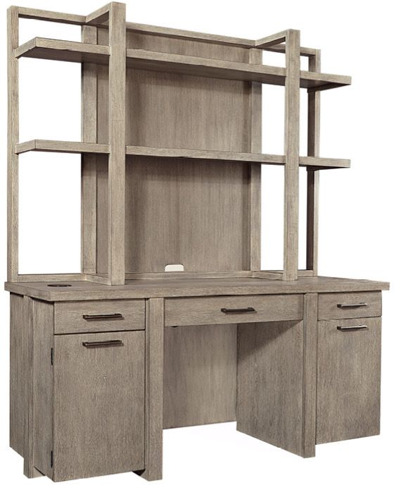 Aspenhome® Platinum Gray Linen Credenza Hutch-1