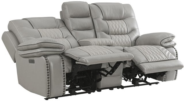 Intercon Cody 3-Piece Light Gray Dual-Power Sectional Loveseat -1