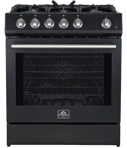 FORNO® Leonardo Espresso 30" Black Pro Style Gas Range-0