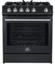 FORNO® Leonardo Espresso 30" Black Pro Style Gas Range-0