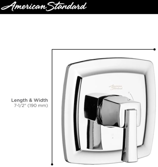 American Standard Townsend® Polished Chrome Valve Only Trim Kit with Double Ceramic Pressure Balance Cartridge and Lever Handle-2