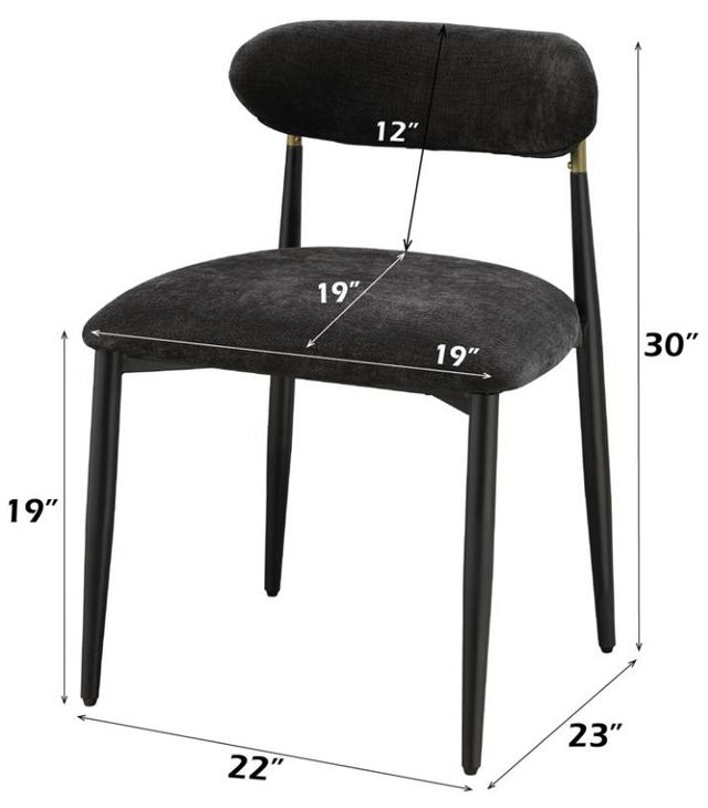 ACME Furniture Jaramillo 2-Piece Black Dining Side Chair Set-2