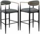 Coaster® Tina 2-Piece Black/Dark Gray Upholstered Bar Stool Set-0