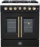 FORNO® Galiano Alta Qualita 30" Black Pro Style Dual Fuel Range -0