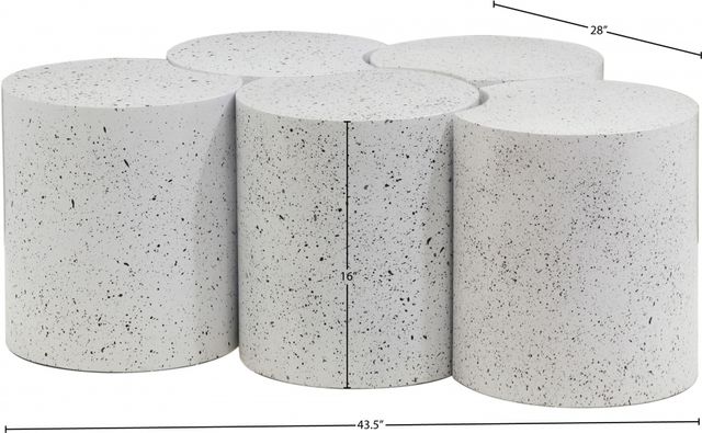 Meridian Furniture Dimple 5-Piece White 16'' Modular Nesting Coffee Table Set-1