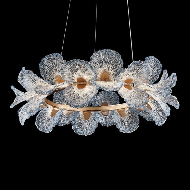 Michael Amini® Brisa Blue/Gold Round LED Chandelier-1