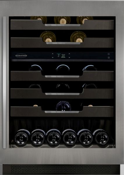 Marathon M4 Series 24” 5.3 Cu. Ft. Stainless Steel Under Counter Wine Cooler-3