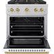 ZLINE Autograph Edition 30" Satin Stainless Steel Pro Style Gas Range with White Matte Door-1