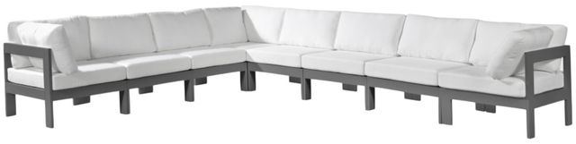Meridian Furniture Nizuc 8-Piece Dark Gray/White Aluminum/Fabric Outdoor Patio Modular Sectional-0