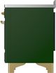 Ilve® Majestic III 48" Emerald Green Pro Style Induction Range with Triple Glass Door and Brass Trim-3