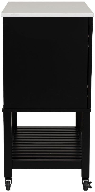 Linon Poppy Black/White Kitchen Cart-3