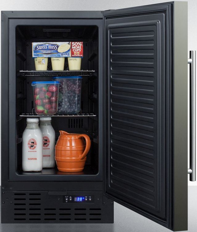 Summit® 2.7 Cu. Ft Black Stainless Steel Under the Counter Refrigerator-3