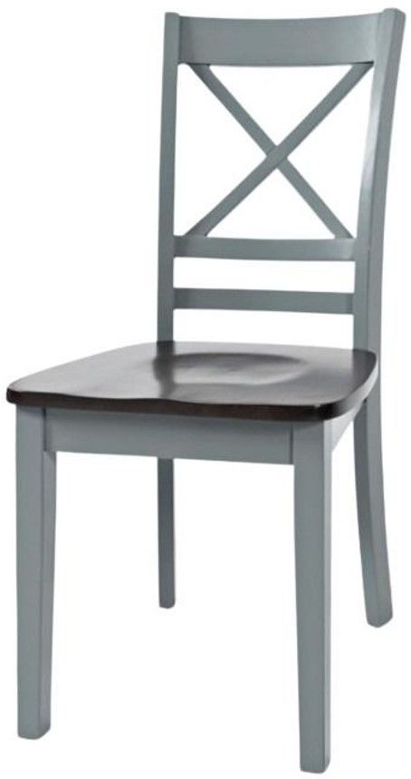Jofran Inc. Asbury Park Autumn Brown/Gray X-Back Side Chair-2