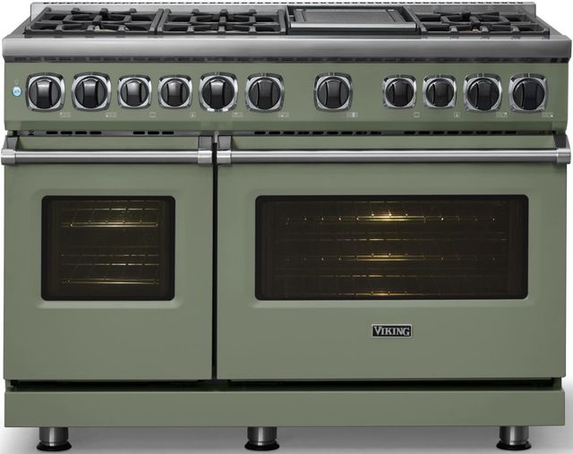 Viking® 7 Series 48'' Eucalyptus Pro Style Dual Fuel Range with Griddle-2