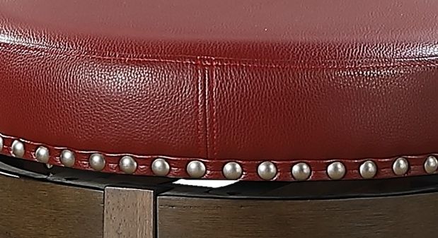 Mazin Furniture Westby Red Round Swivel Stool-2