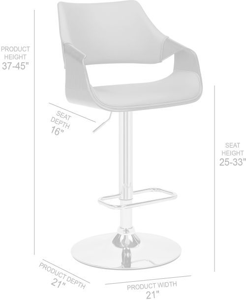 Armen Living Aspen Black/Brown/Gray Adjustable Swivel Bar Stool-2