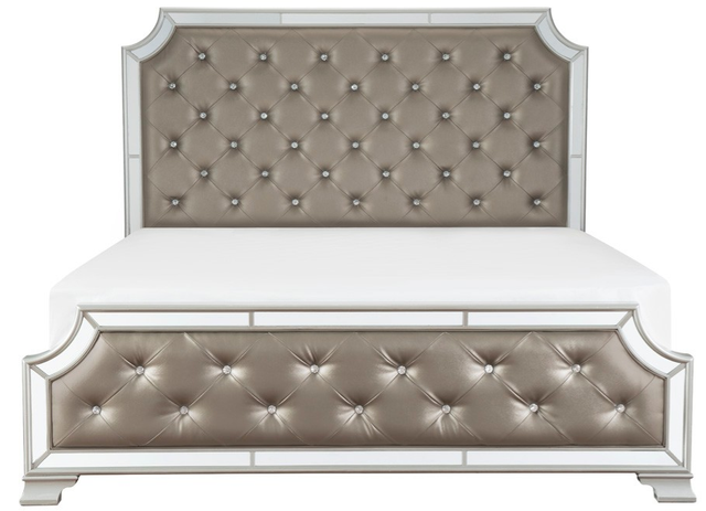 Homelegance® Avondale Gray/Silver Queen Upholstered Panel Bed-1
