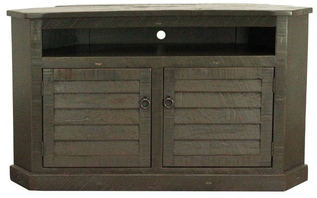 American Heartland Manufacturing Rustic Curve Corner Shutter TV Stand-0