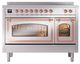 Ilve® Nostalgie II Noblesse 48'' Stainless Steel Pro Style Induction Range with Copper Trim-1