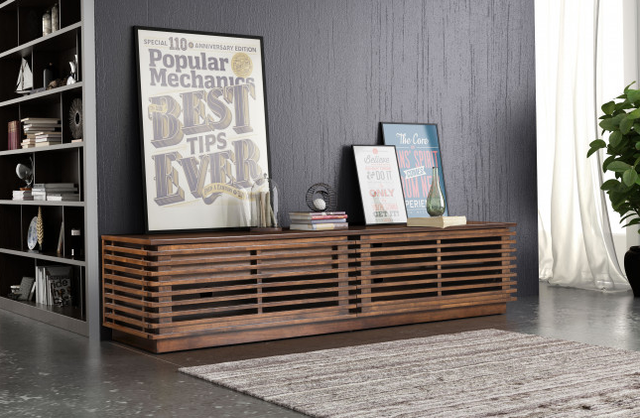 Zuo® Modern Linea Walnut Wide Entertainment Stand-2