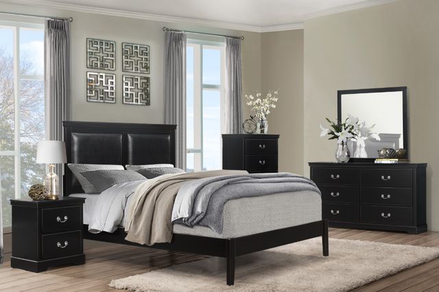 Homelegance® Seabright Black California King Panel Bed-3