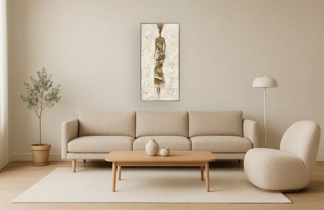 Classy Living Mindful Textured Regal Muse Wall Art-1