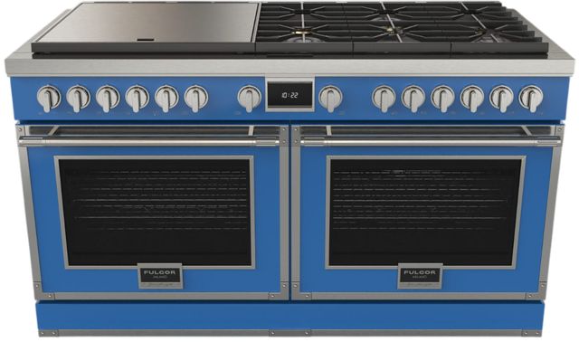 Fulgor Milano® Evoque 400 Series 60" RAL Pro Style Dual Fuel Hybrid Range with Stainless Steel Trim -3