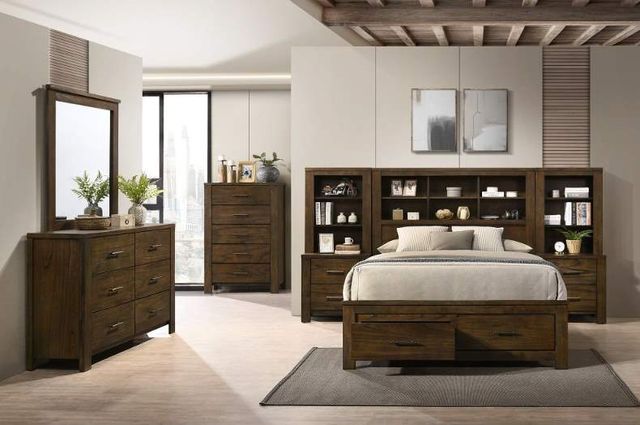 ACME Furniture Merrilee II Oak Queen Panel Bed with Storage-1