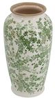 A & B Home Green/White Ceramic Flower Vase -0
