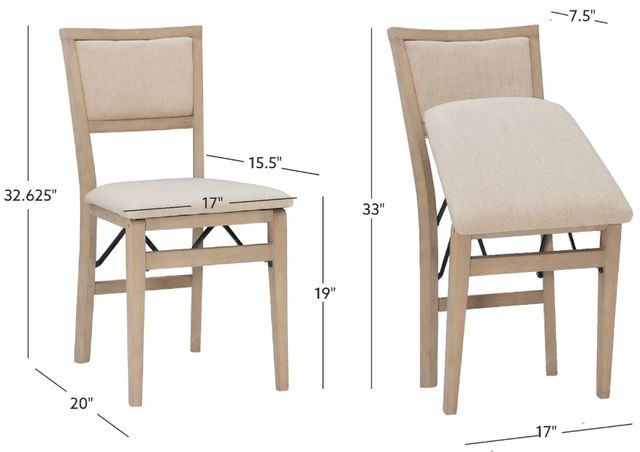Linon Keira 2-Piece Gray Wash Folding Chair Set-2