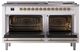 Ilve® Nostalgie II Noblesse 60'' White Pro Style Dual Fuel Range with Brass Trim-2