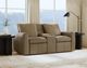 Flexsteel® Aria Fawn Leather Power Reclining Loveseat with Console-1