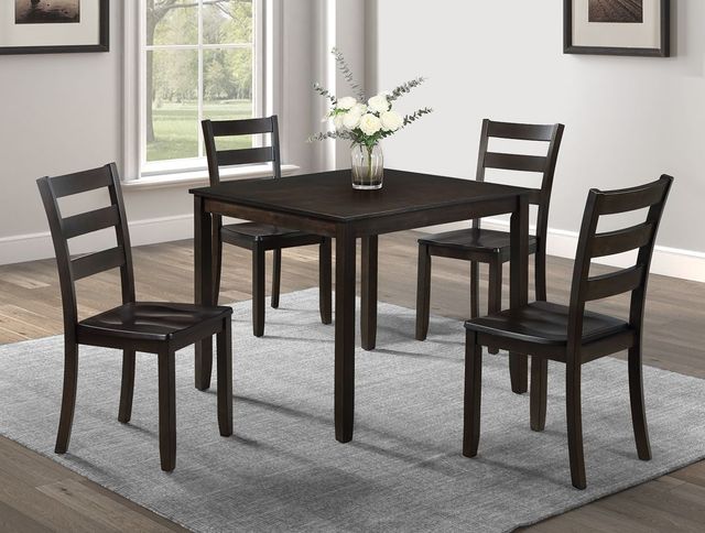 Crown Mark Durham 5-Piece Dark Brown Dining Table Set-1