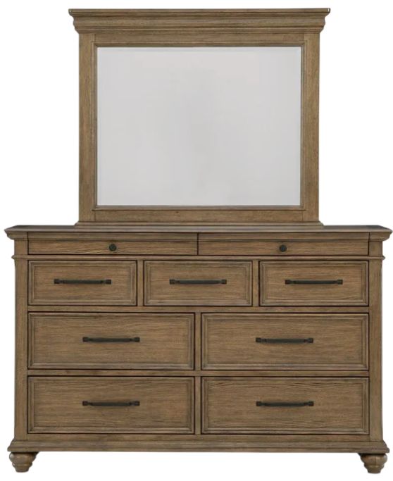 Signature Design by Ashley® Karallin Medium Brown Dresser and Mirror-2