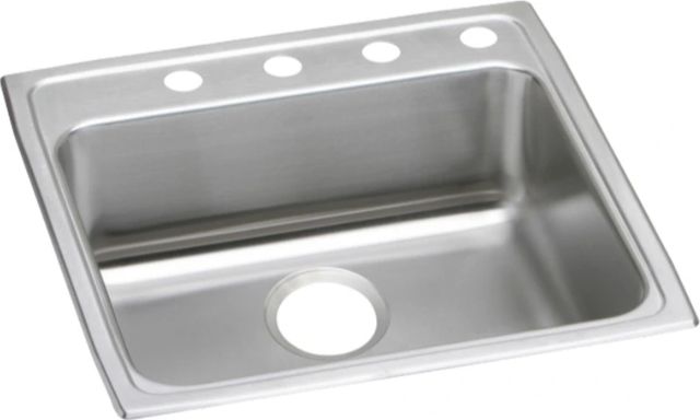 Elkay Lustertone® Classic Lustrous Satin 25" x 21-1/4" x 4" 2-Hole Single Bowl Drop-In ADA Sink-0
