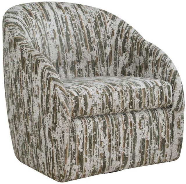 Uttermost® Mari Caramel/Ivory/Moss Green Swivel Chair-0