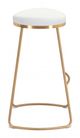 Zuo® Bree White and Gold Set of 2 Bar Stool-1