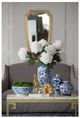 A & B Home Cream/Green Faux Fabric Peony Stem-4