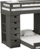 Elements International Cali Kids Gray Twin Over Twin Loft Bed -1