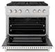 ZLINE Paramount 36" 5.2 Cu. Ft. Satin Stainless Steel Gas Range with 6 Burner DuoPro™ Cooktop and Convection Gas Oven with White Matte Door-1