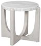 Bassett Mirror Gavin Driftwood End Table with White Top-0