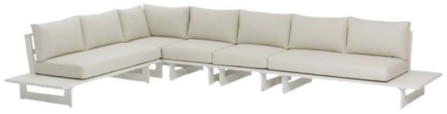 Meridian Furniture Maldives 2-Piece Cream/White Aluminum/Fabric 102" Outdoor Modular Sectional-0