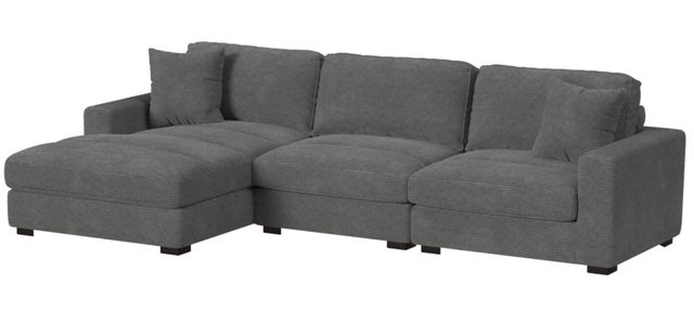 Elements International Arizona 3-Piece Steno Charcoal Modular Sectional and Left-Arm Facing Chaise-0
