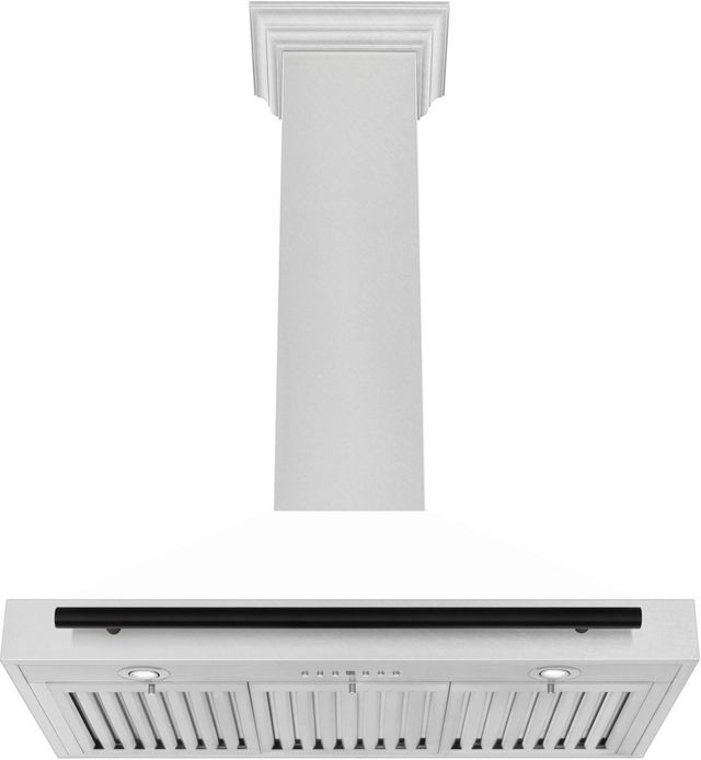 ZLINE Autograph Edition 36" White Matte Wall Mounted Range Hood with Matte Black Handle-2