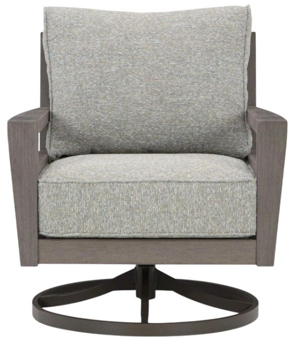 Signature Design by Ashley® Hillside Barn Brown/Gray Fabric/Wooden Outdoor Swivel Lounge-1