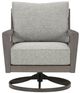 Signature Design by Ashley® Hillside Barn Brown/Gray Fabric/Wooden Outdoor Swivel Lounge-1